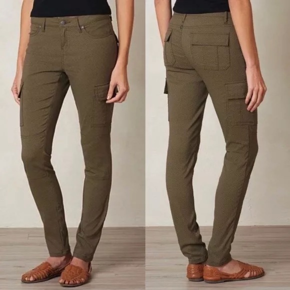 green skinny cargo pants womens